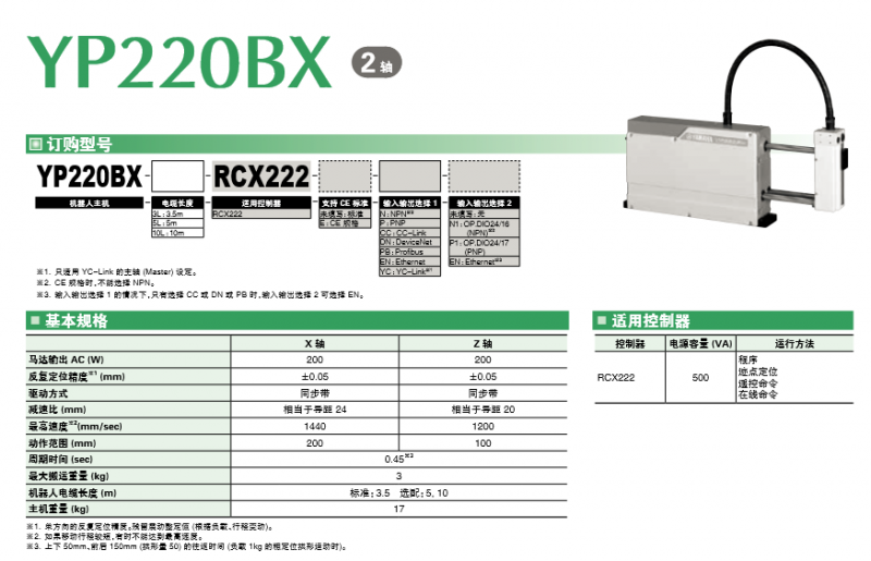 拾放型2軸YB220X