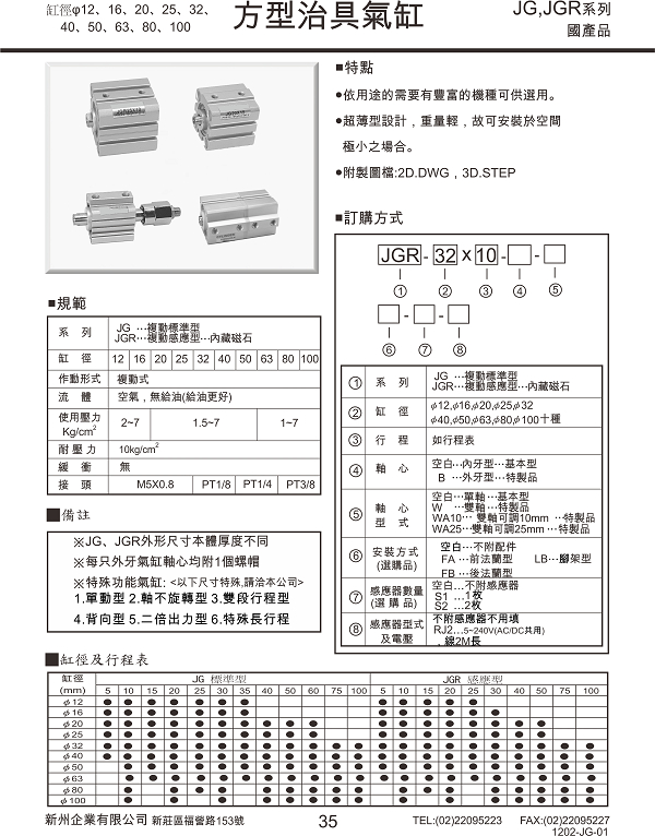 APMATIC JG治具氣缸 