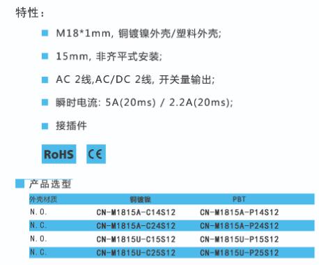 BEDOOKSENSOR電容式接近開關(guān) M18系列 