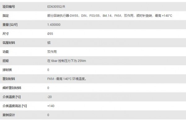 EA END ARMATUREN 部分回轉(zhuǎn)執(zhí)行器-DW55系列