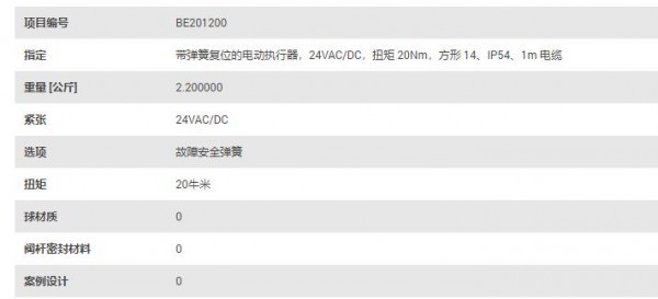 EA END ARMATUREN 帶彈簧復(fù)位的電動執(zhí)行器24VAC/DC系列