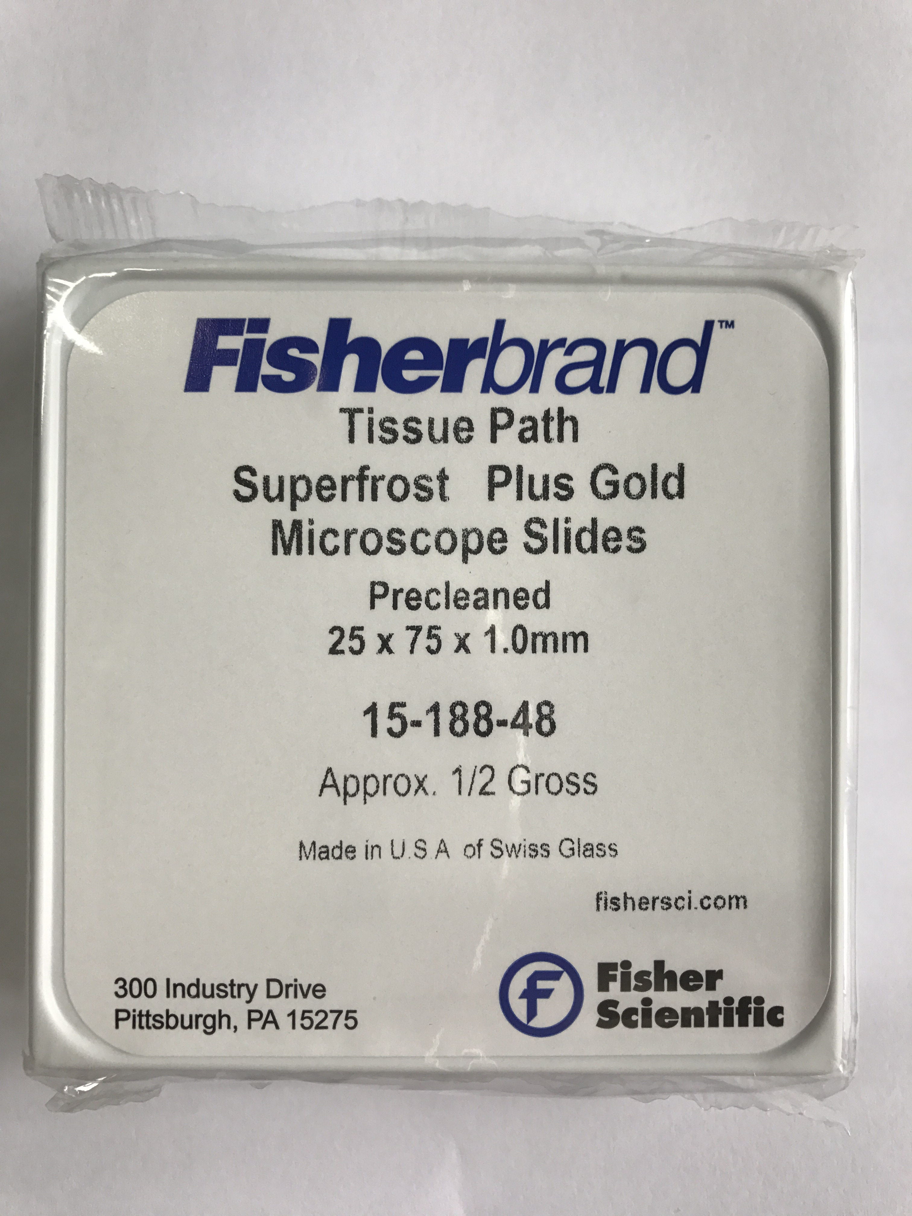 Fisherbrand飛世爾防脫載玻片 進口載玻片 15-188-48