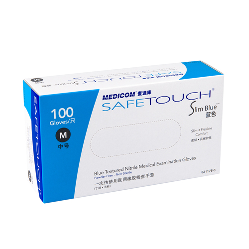 -SafeTouch&#174;無粉高彈性丁腈檢查手套（藍色）