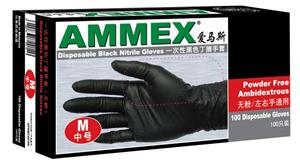 愛馬斯/Ammex 一次性丁腈手套 黑色 GPNBC